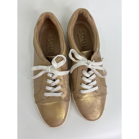 Naturalizer Soul Neela Lace Up Comfort Sneaker Gold 8 M - Picture 4 of 5